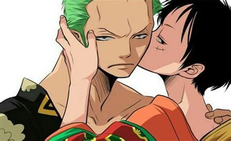 Zoro x Luffy ~ Kiss | One piece comic, One piece drawing, One piece manga