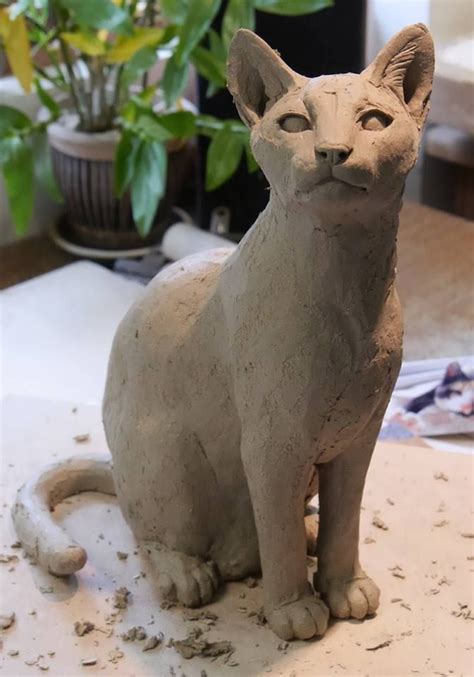 Sculpture de chat - #chat #DE #sculpture | Animal sculptures, Pottery ...