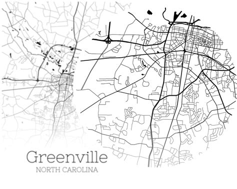 Greenville Map INSTANT DOWNLOAD Greenville North Carolina | Etsy