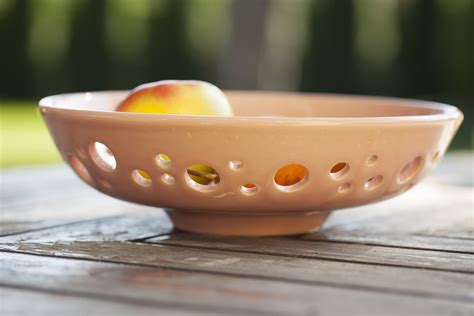 Decorative ceramic bowl with pierced rim Ceramic fruit bowl | Etsy