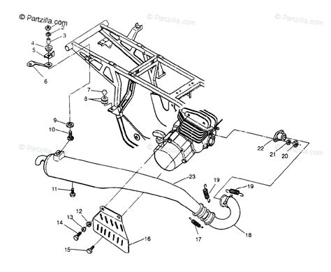 Polaris ATV 1995 OEM Parts Diagram for Exhaust Assembly Trail Boss | Partzilla.com