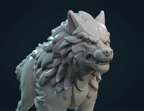 Wolf Sculpture - 3D Model by Skazok