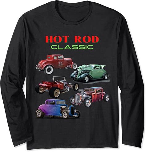 Classic Hot Rod Antique Car Long Sleeve T-Shirt : Amazon.co.uk: Fashion