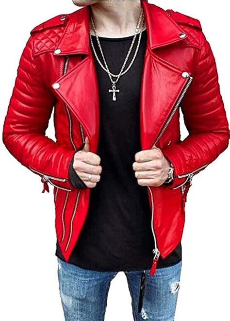 Kanye Red Leather Jacket Men's Genuine Lambskin Leather | Etsy