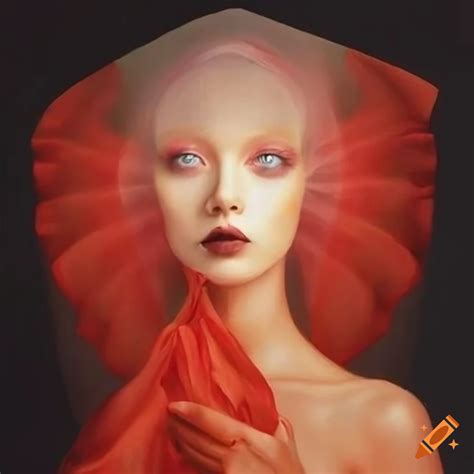 Translucent silk in a surrealistic fashion painting
