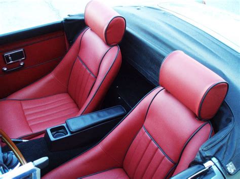 our 'Nurburgring' seats in British design and red leather in an MGB.Classic Car Seats by GTS ...