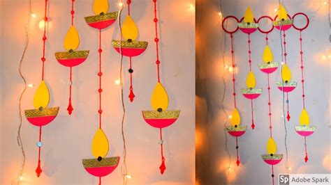 DIY PAPER DIYA WALL HANGING | easy diwali decor ideas | homedecor ideas ...