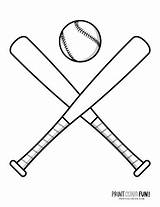 Baseball Gear Coloring Page Balls & Bats Mitts Hats Color Fun  sketch template