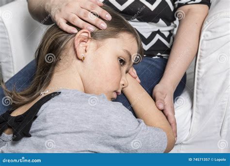 Sad Daughter Hugging His Mother Stock Image - Image of family, difficulties: 74571357