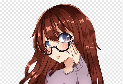 Glasses Anime Drawing Art, anime girl, face, cg Artwork, black Hair png | PNGWing