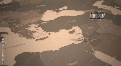 Flag on the map of israel. Vintage Map and Flag of North America ...