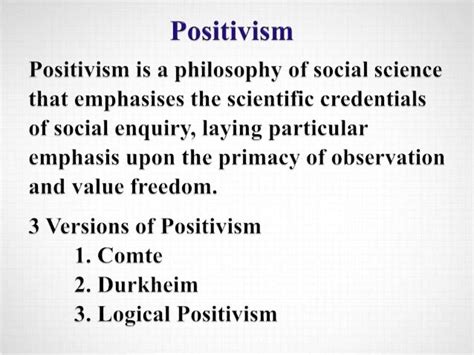 Logical Positivism in Social Sciences