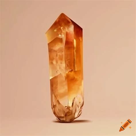 Fire crystal on beige background