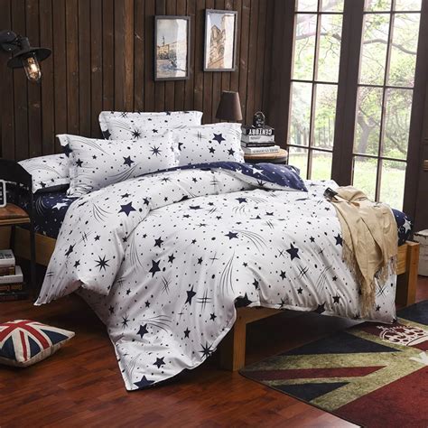 Blue White Moon Stars Bedding Sets Twin Full Queen King Size Kids/adult Bed Linen Duvet Cover ...