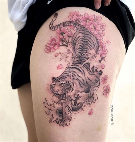 30+ Sexiest Thigh Tattoo Designs For Girls in 2021 | Girl thigh tattoos, Thigh tattoo, Tiger ...