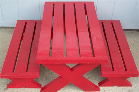 Build a modern childs picnic table or x benches | Kids picnic table ...