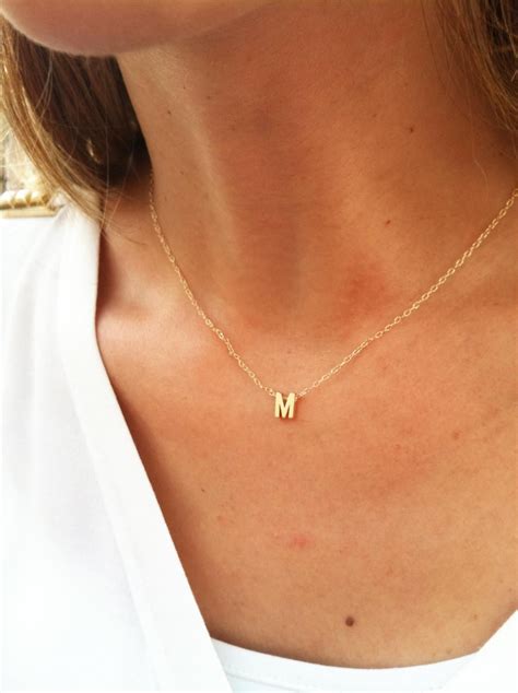 Goldfilled Initial Necklace - Gold Letter Necklace - Tiny Initial Necklace - Delicate Gold ...