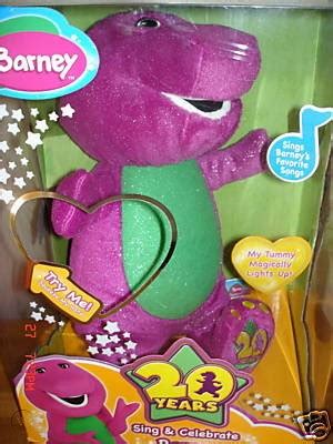 BARNEY SINGING TALKING PLUSH DOLL TUMMY LIGHTS UP NIB | #90798958