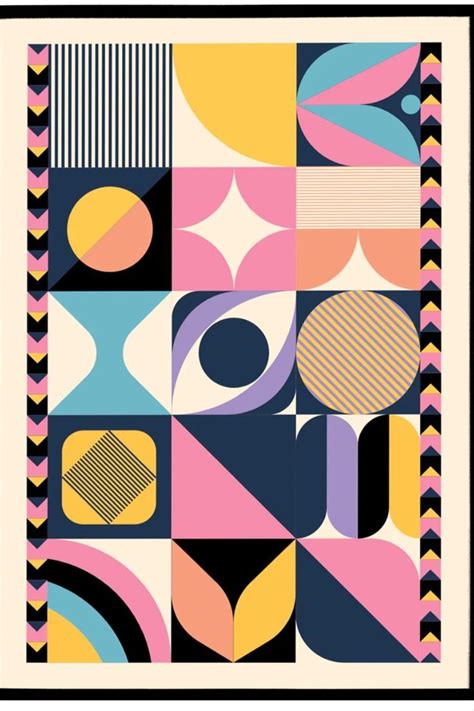 Retro Abstract Geometric Poster | Geometric poster, Geometric graphic, Geometric art