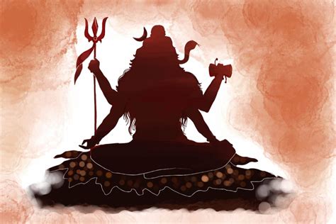 Lord Shiva Silhouette Wallpaper for Wall - Magic Decor