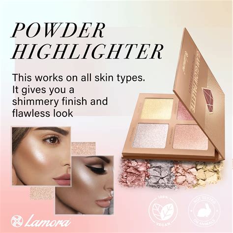 4 Color Highlighter Palette with Mirror - Highly Pigmented, Vegan & Hypoallergenic in Nepal at ...