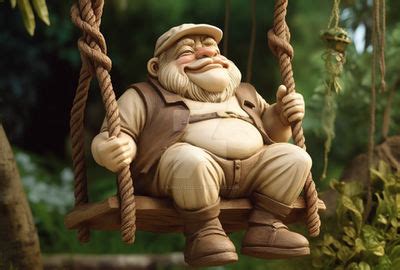 Garden swing decor, garden gnome hanging from wood by aiphotos123 on DeviantArt