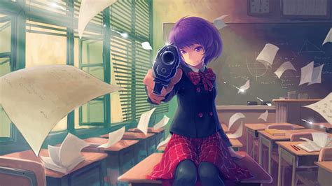 HD wallpaper: Alone, anime, Empty class, school | Wallpaper Flare