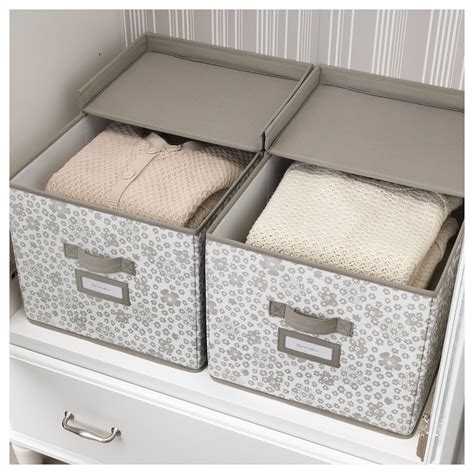 STORSTABBE Box with lid - beige - IKEA | Closet storage bins ...