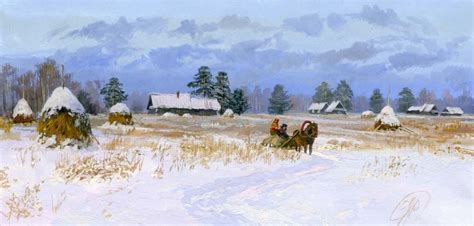 Russian soul: Pictures of Russian peasant life by Vladimir Zhdanov - 07 Vladimir, Landscape ...