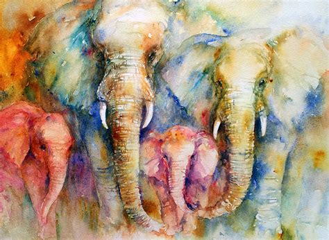 Elephant+Family.jpg (1600×1170) | Elefantes pintados, Arte de elefante ...