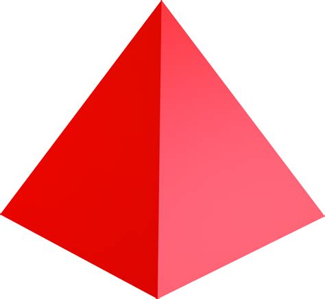 3D Render of a Red Pyramid Geometric Shape 15738502 PNG