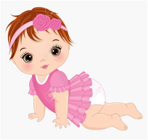 Cute Baby Girl Vector Clipart , Png Download - Baby Girl Clipart ...