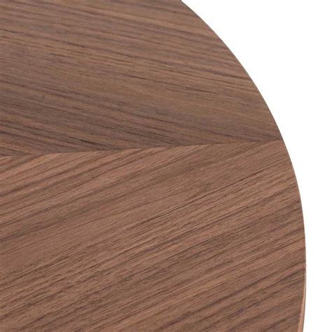 CCF6426-CN 100cm Wooden Round Coffee Table - Walnut Veneer Panels, Natural Walnut, Walnut Veneer ...