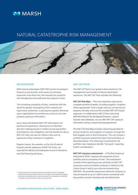 Natural catastrophe risk management