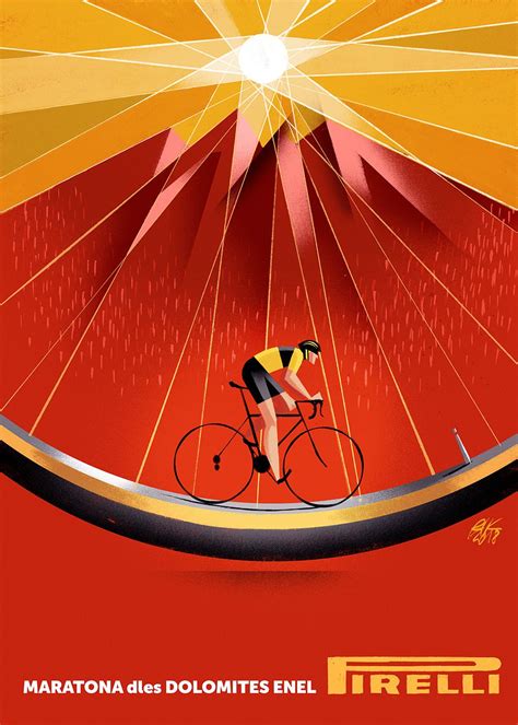 Manifesto per Maratona dles Dolomites /Pirelli Riccardo Guasco 2018 Cycling Posters, Cycling Art ...