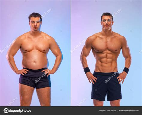 Impressionnant avant et après la perte de poids fitness Transformation. L'homme était gros, mais ...