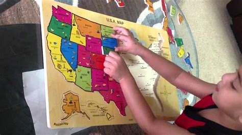 Chinnikanna solving US Map (50 states) puzzle - YouTube