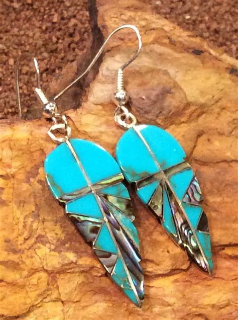 Native American Jewelry Sterling Silver Turquoise Inlaid Silver Turquoise Jewelry, Silver ...
