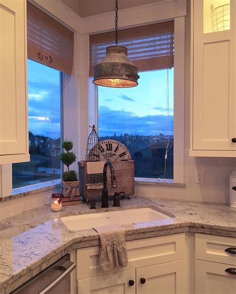This is all about the view! Farmhouse Kitchen Light Fixtures, Kitchen ...