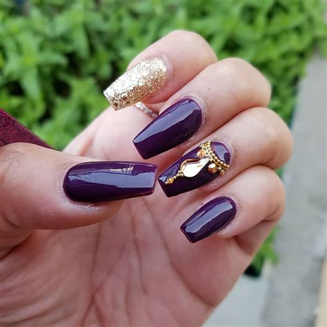 30+ Purple and Gold Nails that Make a Statement - Nail Designs Daily