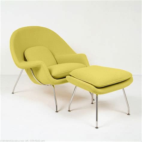 Saarinen: Womb Chair Replica - With Footstool - Chartreuse Green Fabric | Womb chair, Lounge ...