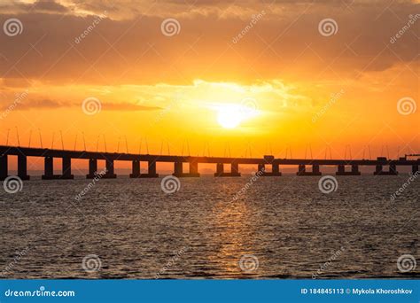 Original Seven Mile Bridge at Sunset Stock Image - Image of keys, pier ...