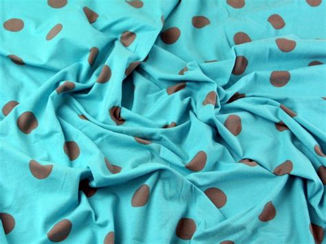 Large Spot Polka Dot Print Stretch Cotton Jersey Knit Dress Fabric | Fabric | Dress Fabrics ...