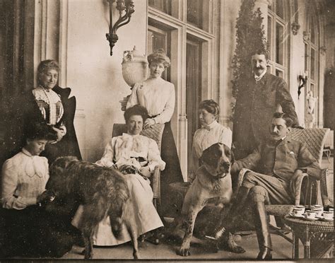 George Vanderbilt and family having tea at the Biltmore Estate, early ...