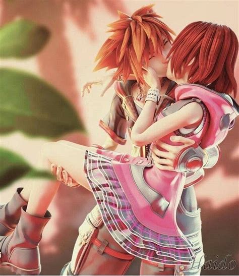 two anime characters are hugging each other in front of plants and ...