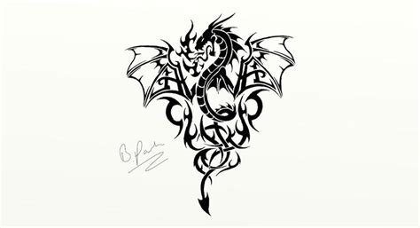 Tribal Dragon Tattoo by DaBlackDevil on DeviantArt