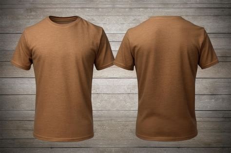 Premium AI Image | Brown male tshirt realistic mockup set front and ...