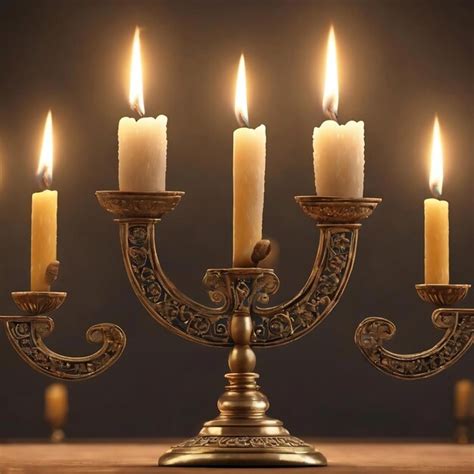 Premium AI Image | Hanukkah menorah with burning candles