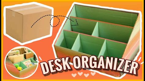 HOW TO MAKE A DESK ORGANIZER FROM CARDBOARD BOX - Easy & Small - YouTube