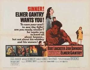 ELMER GANTRY Movie POSTER 22x28 Half Sheet Burt Laner Shirley Jones Jean Simmons 883313383486 | eBay